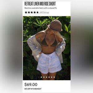 Athleta Retreat White Linen Shorts, NWT, size xs